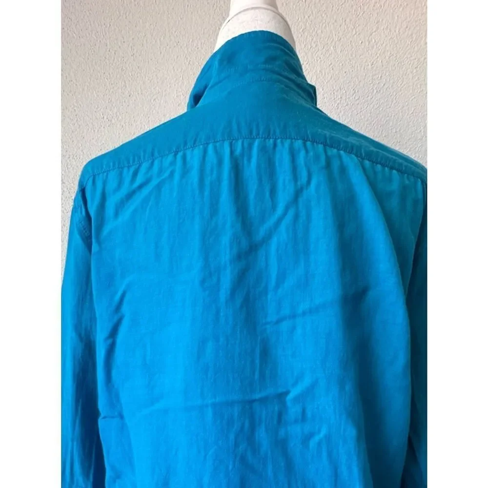 J. Crew Women's Long-Sleeve Button-Down Blue Blouse Boyfriend Cut SZ  2